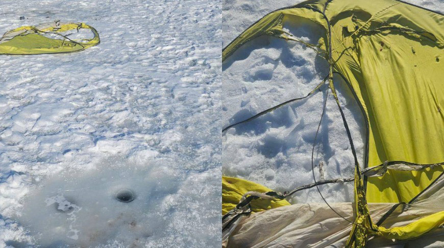 Газовый баллон взорвался в палатке рыбака