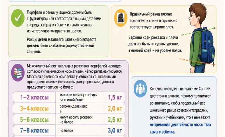 Сколько весит ранец